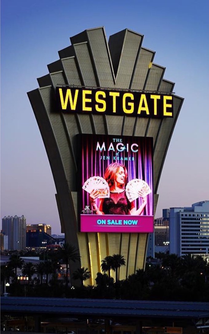The Magic of Jen Kramer on the Westgate Las Vegas marquee