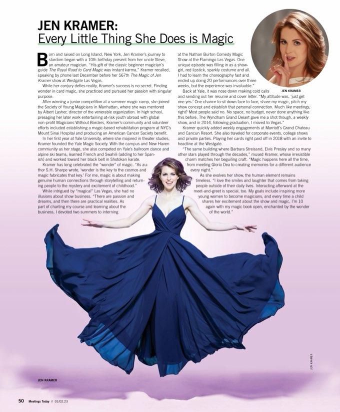 Jen Kramer feature in Meetings Today magazine