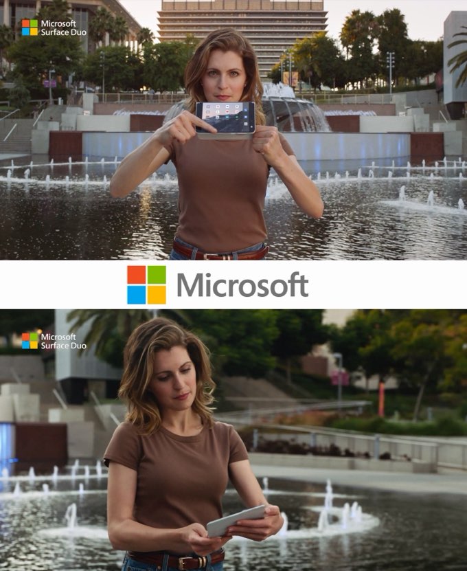 Jen Kramer in a Microsoft Surface Duo commercial